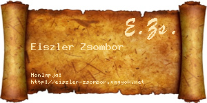 Eiszler Zsombor névjegykártya